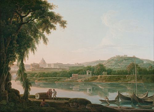 A distant view of Rome across the Tiber, 1774, Jacob More