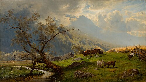 Shepherd in the Alps, 1860, Hjalmar Munsterhjelm