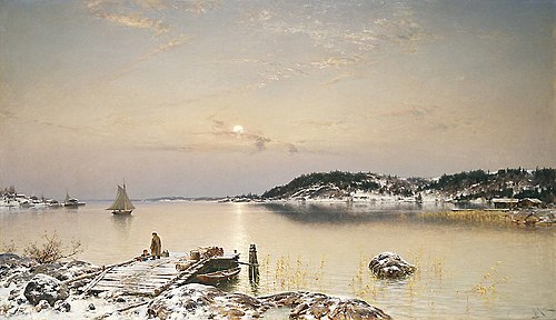 October Evening After the First Snowfall, 1883, Hjalmar Munsterhjelm