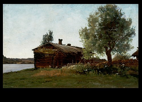 Gubbens stuga, motiv från Tuulos, 1870, Hjalmar Munsterhjelm