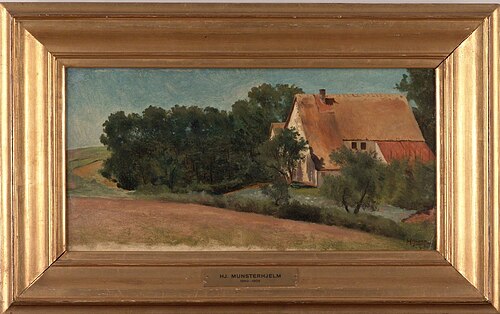 Tysk bondgård vid vägen, 1863, Hjalmar Munsterhjelm