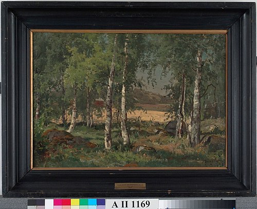 Landskap med björkar och rågåker, 1876, Hjalmar Munsterhjelm