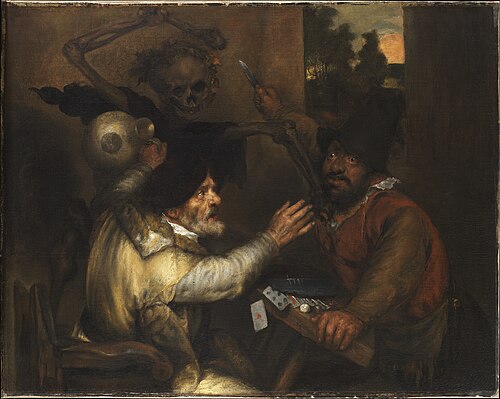 Fighting Card Players and Death, 1638, Jan Lievens