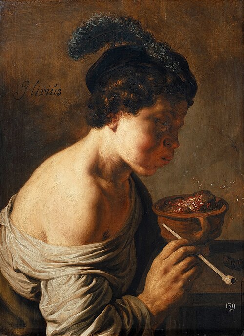 A youth blowing on coals., 1625, Jan Lievens