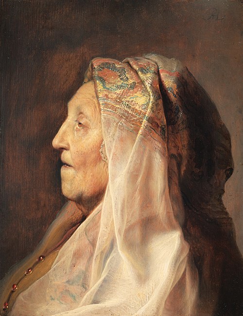 Profile Head of an Old Woman (“Rembrandt’s Mother”), 1629, Jan Lievens