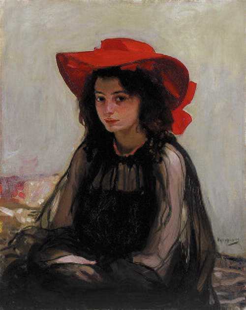 Jeune Fille au chapeau rouge, 1902, Alexandre Mourachko