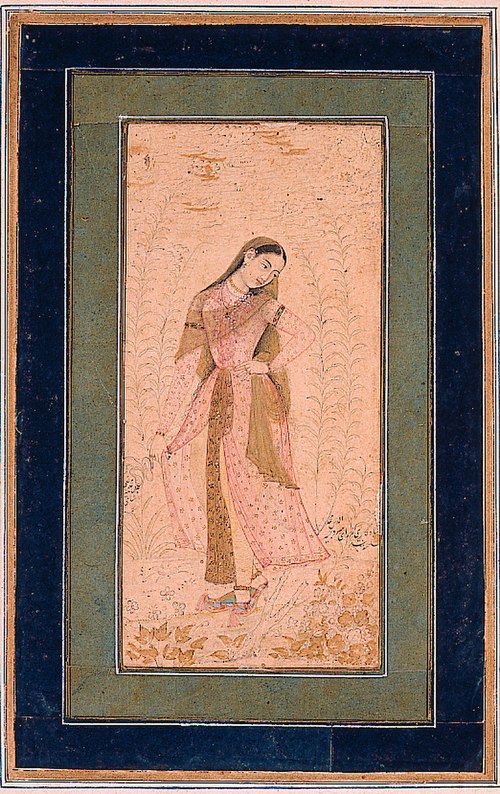 A Beauty in a Garden Setting, 1625, Muhammad 'Alî