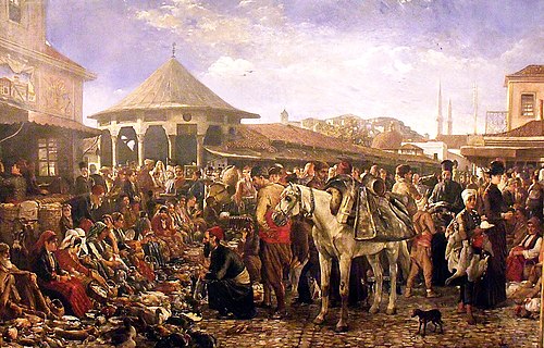 A Marketplace in Plovdiv, 1888, Ivan Mrkvička
