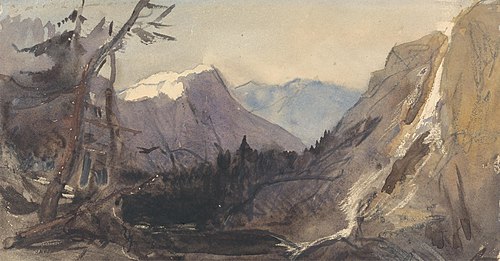 Alpine Landscape, possibly the Matterhorn, 1834, William James Müller