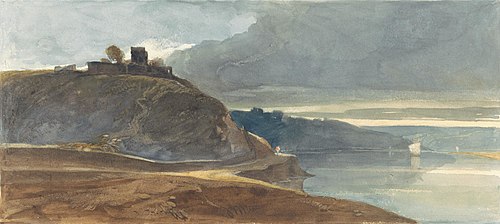 A Castle Above an Estuary, 1831, William James Müller