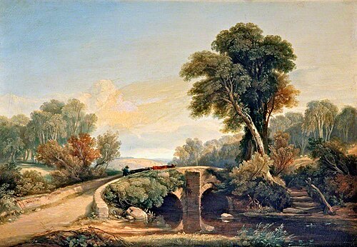 Stream with Peasants Driving Cattle, , William James Müller