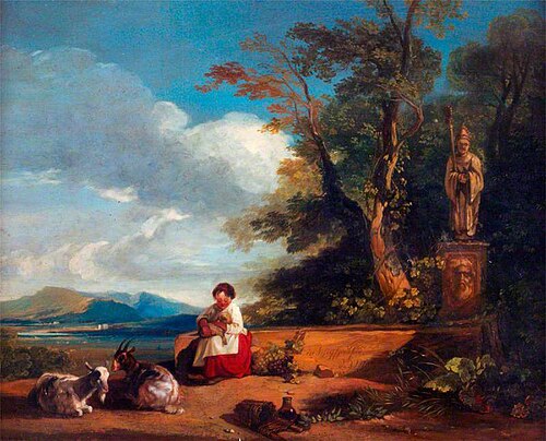 Girl with a Lamb, near Schaffhausen, 1835, William James Müller