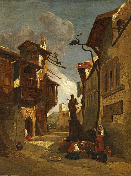 Italian Street Scene, 1838, William James Müller