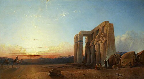 The Ramesseum at Thebes, Sunset, 1840, William James Müller