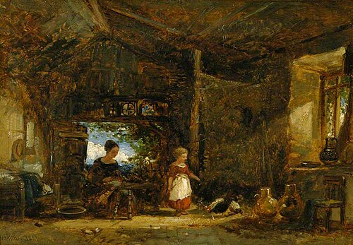 Interior of a Cottage in Wales, 1841, William James Müller