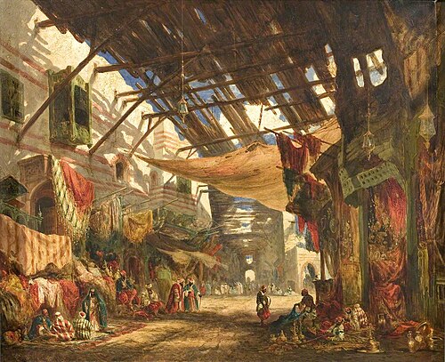 The Carpet Bazaar, Cairo, 1843, William James Müller