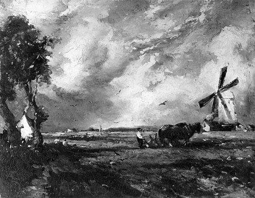Landscape With Windmill, 1828, William James Müller