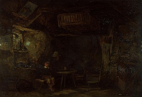Interior of a Welsh cottage, 1843, William James Müller