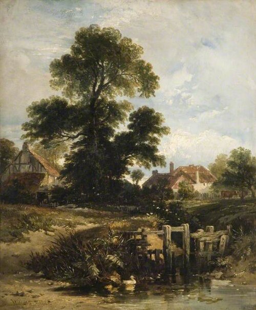 View At Gillingham With Cottages, 1841, William James Müller