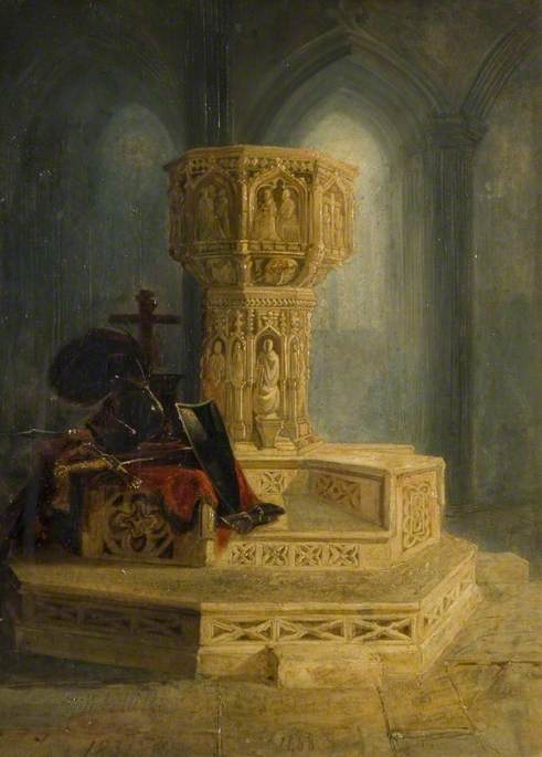 Font, Walsingham Church, 1831, William James Müller