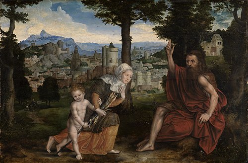 Elijah and the widow of Zarephath (1 Kings 17:7-24), 1565, Jan Matsys