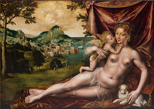 Vénus et l'Amour., 1560, Jan Matsys