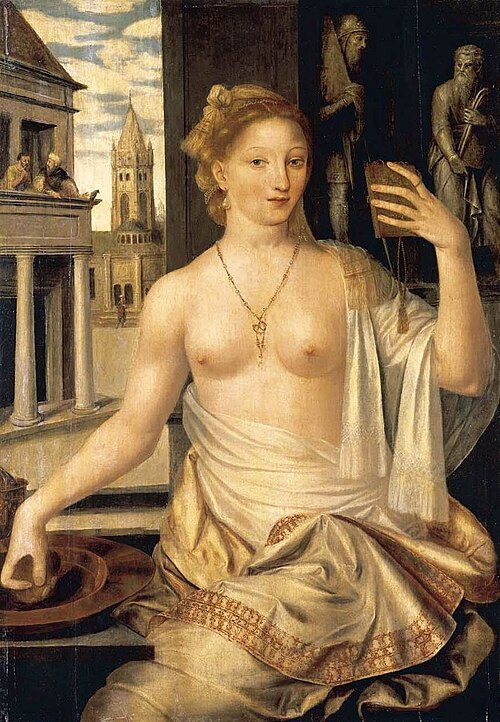 Bethsabée observée par le roi David, 1550, Jan Matsys
