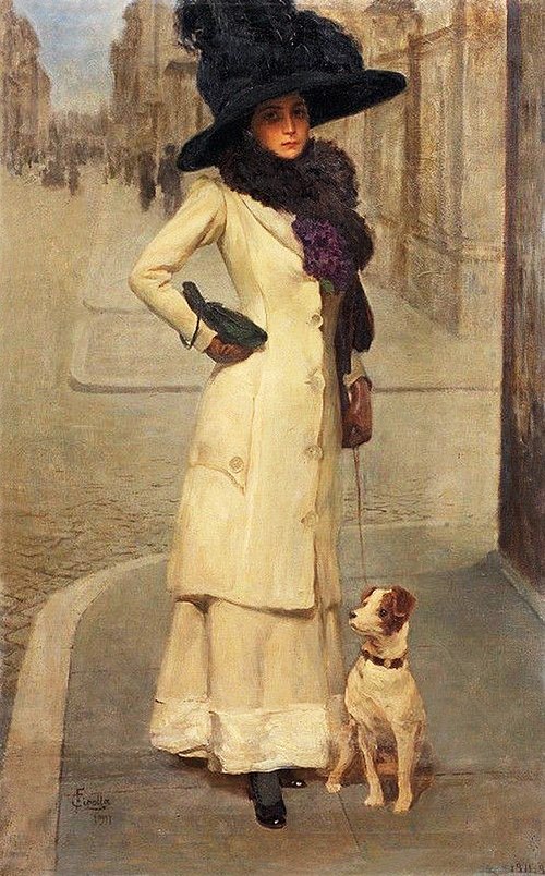 Signora con cagnolino, 1911, 1911, Fabio Cipolla