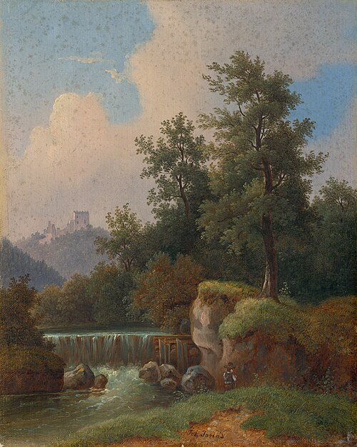 Landscape with Castle and Dam, 1850, Josef Jonas