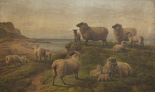 Seaside Landscape with Sheep, , Charles Jones