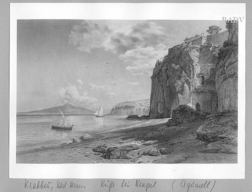 Italienische Meeresküste mit Felsen, 1891, Karl Hermann Krabbes