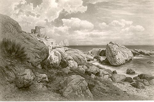 Felsen und Haus am Meer, 1891, Karl Hermann Krabbes