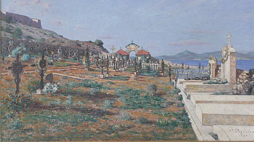 Le cimetière de St Tropez, 1890, Auguste Pegurier