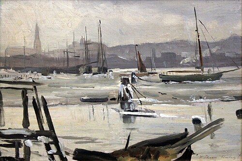 Flensburg Harbour in Winter, 1901, Heinrich Petersen-Flensburg