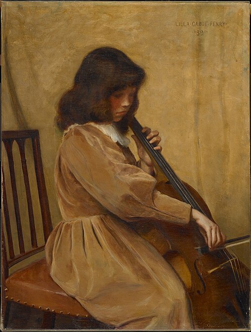 Girl Playing a Cello, 1891, Lilla Cabot Perry