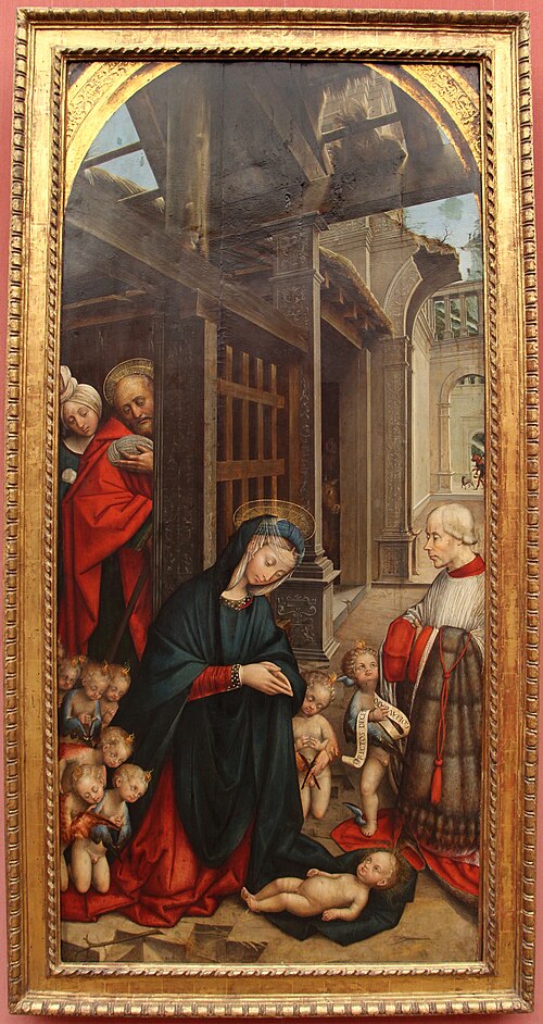 adorazione del bambino con un donatore, 1511, Defendente Ferrari
