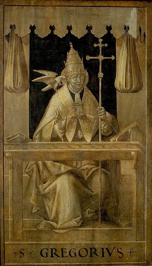 Saint Gregory in His Study (verso), 1520, Defendente Ferrari