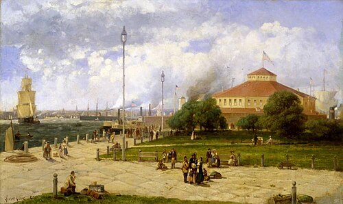 New York Harbor and the Battery, 1885, Andrew W. Melrose