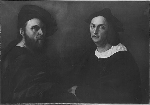 Doppelbildnis des Andrea Navagero und des Agostino Beazzano (nach Raffael), 1869, Karl Josef Schwarzer