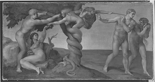 Sündenfall und Vertreibung aus dem Paradies (nach Michelangelo), , Karl Josef Schwarzer