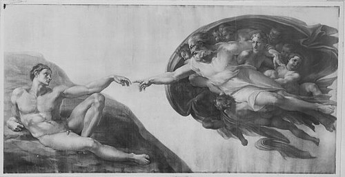 Die Erschaffung Adams (nach Michelangelo), 1870, Karl Josef Schwarzer