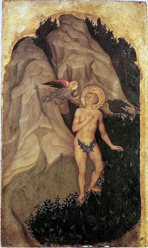 Temptation of saint Benedict, 1417, Nicolò di Pietro