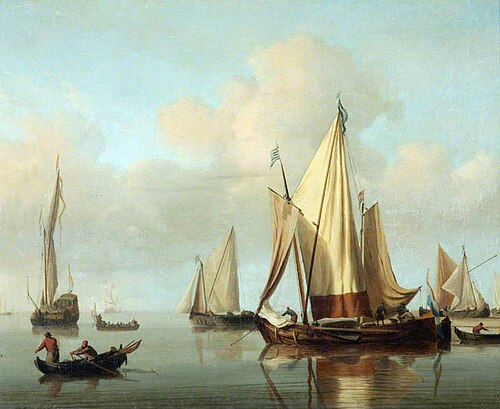Seascape with Yachts Moored in a Calm, 1678, Willem Van de Velde le Jeune