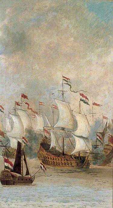 Battle of Sole Bay (panel 2 of 4), 1672, Willem Van de Velde le Jeune