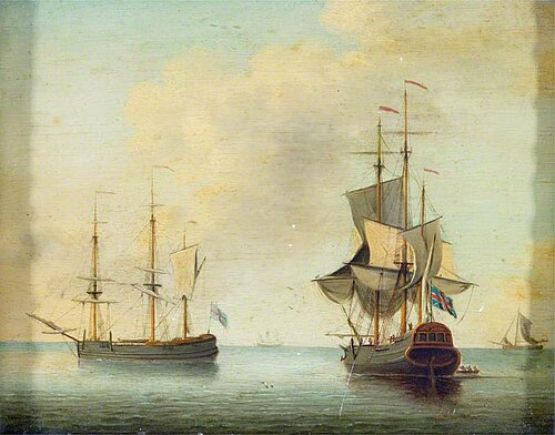 Shipping in a Calm, 1850, Willem Van de Velde le Jeune