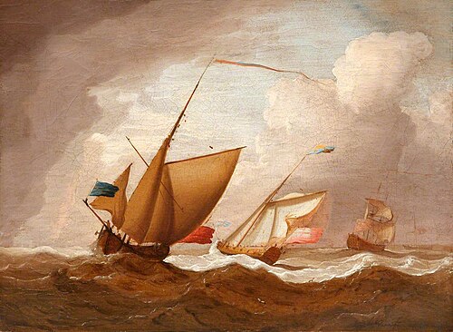 Ships under English Flags at Sea, a Squall Approaching, 1700, Willem Van de Velde le Jeune