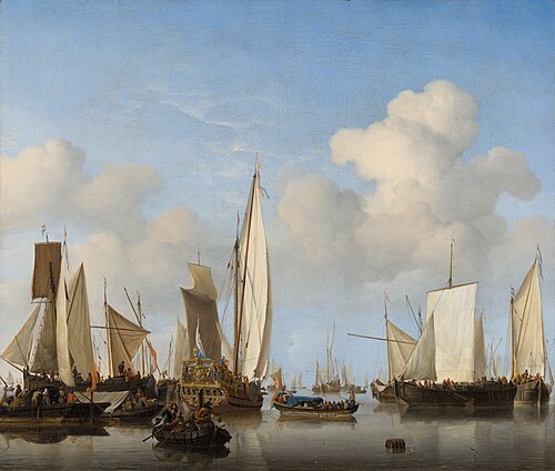 Navires dans la rade, 1658, Willem Van de Velde le Jeune