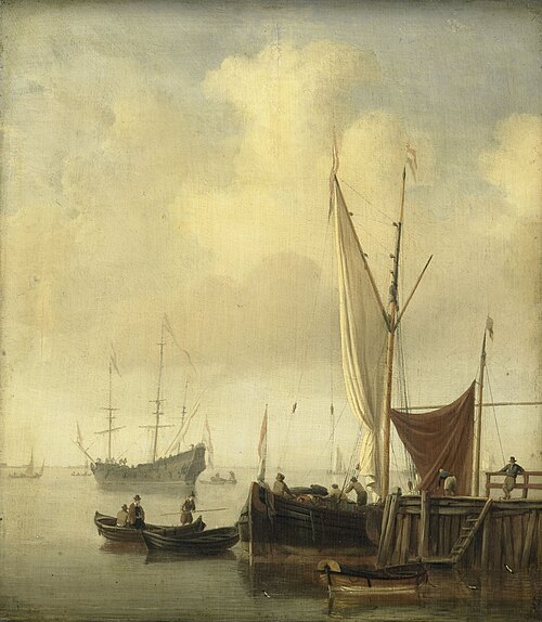 Harbor view, 1678, Willem van de Velde the Younge