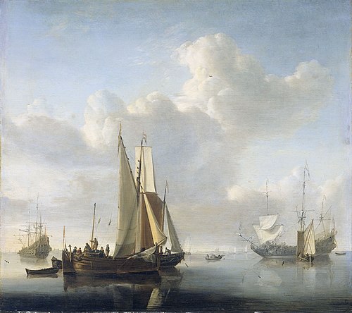 Ships off the coast, 1660, Willem van de Velde the Younge