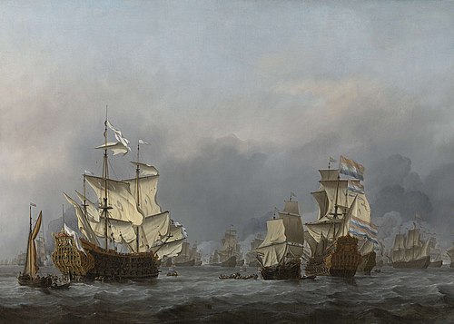 The surrender of the Royal Prince during the Four Days' Battle, 1st -4th June 1666, 1670, Willem van de Velde the Younge